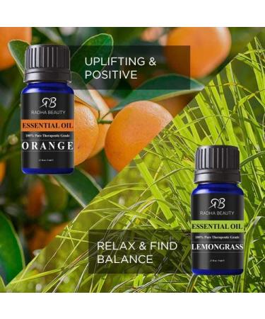 Radha Beauty Top 8 Essential Oils Gift Set - Pure Therapeutic Grade for Diffusers, Massage & Aromatherapy - Skin & Hair Care - Buy Online on GoSupps.com