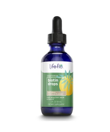 Life-flo Biotin Drops For Healthy Hair & Nails Natural Vanilla Flavor 10000 mcg 2 fl oz (60 ml)