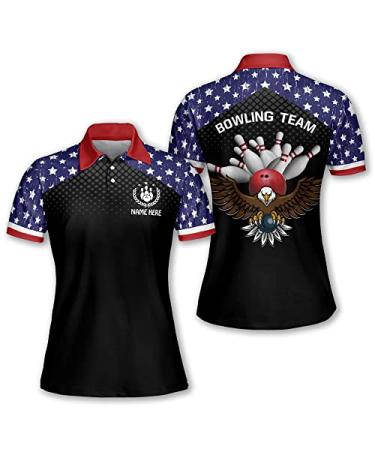 TEEMAN Personalized 3D Pink Bowling Shirts for Women, Custom Funny Bowling Team Shirts for Women, Women Bowling Jerseys Dt13
