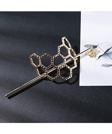 Geometric Hair Cuffs Pins Set - Minimalist Hair Accessories for Women | Gold & Silver Hair Sticks - 2 Pcs - Buy Online on GoSupps.com
