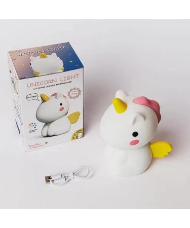 ALVIA Unicorn Night Light - Rechargeable LED Lamp for Baby Nursery - Dimmable, BPA-free Silicone - 50 Hours - Ideal for Girls or Boys Bedroom - Buy Online on GoSupps.com