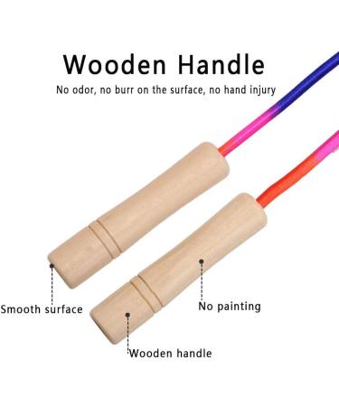 16ft Kids Jump Rope 2 Pack - Adjustable Double Dutch Skipping Rope with Wooden Handle - Rainbow Jumping Rope for Outdoor Fun and School Sports - Buy Online on GoSupps.com