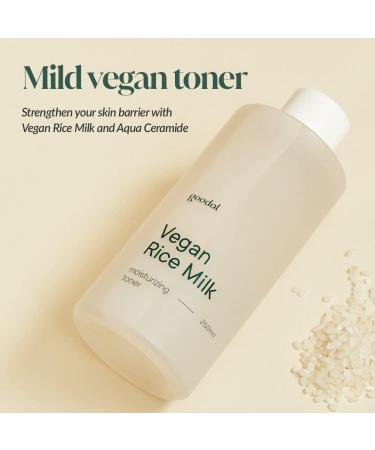 GOODAL Vegan Rice Milk Moisturizing Toner | Plant-Based Hydrating & Soothing | Low pH Formula with Aqua Ceramide | Strengthen Skin Barrier | Fast Absorbent - Buy Online on GoSupps.com