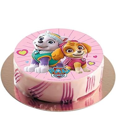 Dekora Paw Patrol Skye & Everest Edible Cake Topper - 20 CM Round Birthday Decoration - Buy Online on GoSupps.com