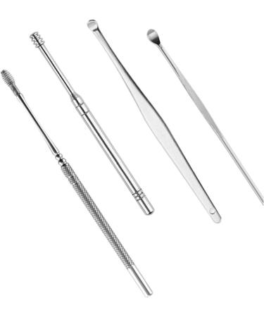 Stainless Steel Ear Wax Removal Tool Set - 5PCS Family Ear Pick Kit with Non-Slip Handle & Polished Surfaces for Effective Ear Cleansing - Buy Online on GoSupps.com