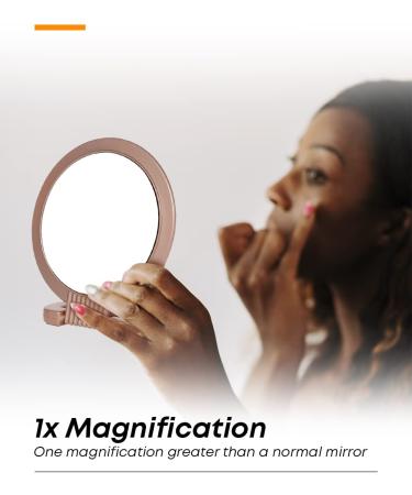 Double Sided Magnifying Vanity Makeup Mirror with 1x/5x Magnification & Adjustable Stand - Travel Friendly Compact Mirror (Rose Gold) - Buy Online on GoSupps.com