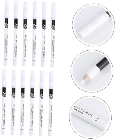 Healeved 24pcs Eyeliner Pencil Brown Eye Shadow Cosmetic Pencil Eye Makeup Drawing Pen White Wooden Pole - Buy Online on GoSupps.com