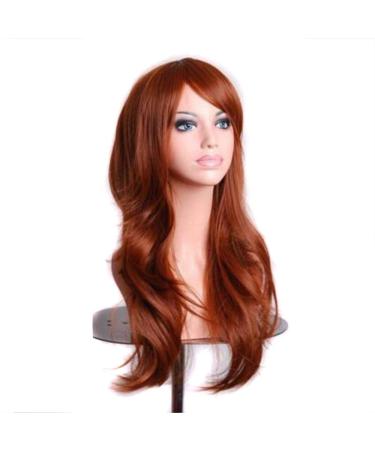 LFMDJF 70cm Wavy Red Wig | Synthetic Hairpieces for Women | Versatile Colors: Black Purple Pink Blue | 28 Inches Silver - Buy Online on GoSupps.com