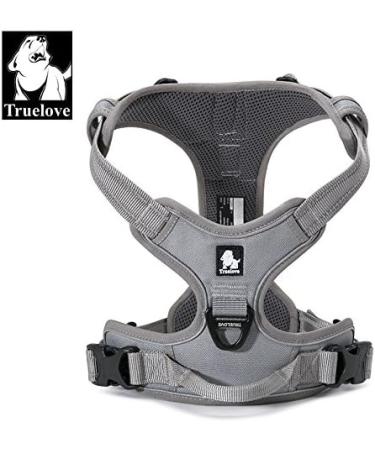 Shop Winhyepet TrueLove No-Pull Reflective Dog Harness with Adjustable Pet Dishes - Control Handle for All Dog Sizes (XL Gray TLH5651) - Buy Online on GoSupps.com