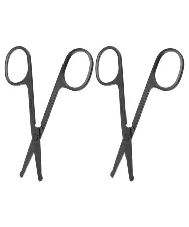 Beaupretty nose hair scissors 2 pc eyebrow scissors scissors to trim the nose Small scissors beauty safety scissors Eyebrow stainless steel scissors cutting scissors stainless steel pointed