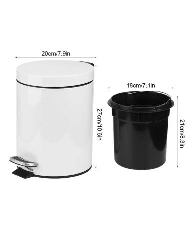Trash Can 5L Large Capacity Personalized Stylish with Stainless Steel Step for Office Bathroom Kitchen Hotel Garbage Container - Buy Online on GoSupps.com
