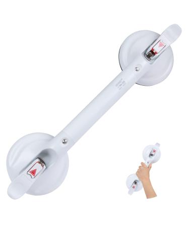 HEINSY Suction Grab Bar, Portable Shower Suction Handle Bar Suction Grip Bar Bathtub Handle with Strong Hold Suction Cup Fitting and Rapid Release for Bathroom(18.5inch, Max Capacity :253lb) 18.5inch (Pack of 1) White