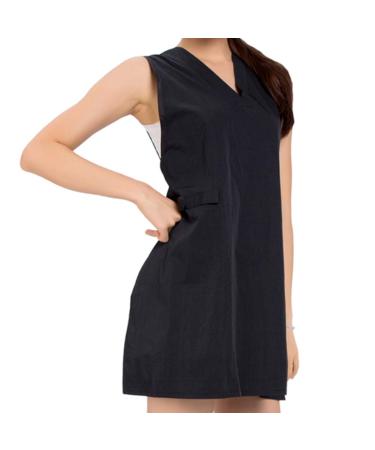 Lurrose Sleeveless Salon Smock Hair Stylist Apron Mesh Back V Neck Hair Salon Jacket Vest Barber Workwear Hairdresser Cape for Salon Shop