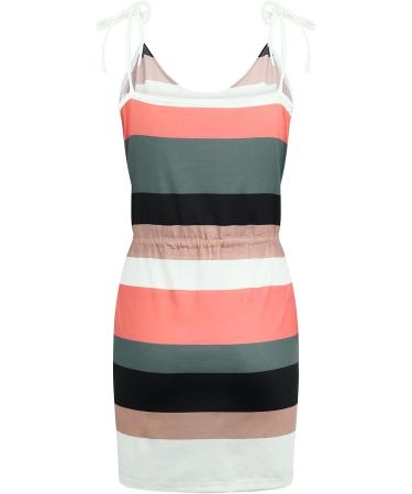 Ronony Ladies Summer Dress - V-Neck Striped Mini Dress Casual Sleeves Elegant Beach & Party Dress in Army Green XL - Buy Online on GoSupps.com