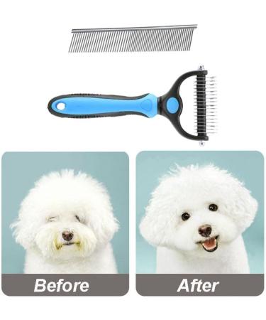 Zukent Double Sided Dematting Comb | Deshedding & Detangling Tool for Pets | Removes Loose Hair, Knots & Mats - Buy Online on GoSupps.com