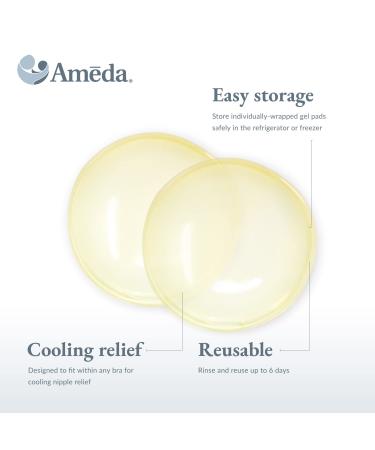 Ameda ComfortGel Nipple Gel Soothing Pads - Reusable Cooling Relief for Breastfeeding - 2 Count Pack for Nipple Pain Relief - Buy Online on GoSupps.com