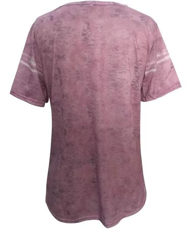 Women's Summer Hide Belly Tunic Tops | Short Sleeve Henley Tshirt | Pink - Small - Buy Online on GoSupps.com
