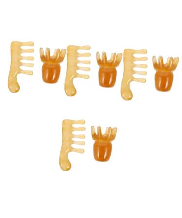 FRCOLOR 8 STK massage comb from Harz scratch plate made of jade wide massage brush facial massage hair comb trigger point comb head massage anti-folding equipment beeswachharz
