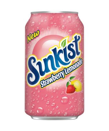 Sunkist Strawberry Lemonade Soda Cans 12 FL Oz 12 Count