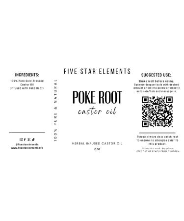 Five Star Elements Poke Root Castor Oil 2oz Clear - Buy Online on GoSupps.com