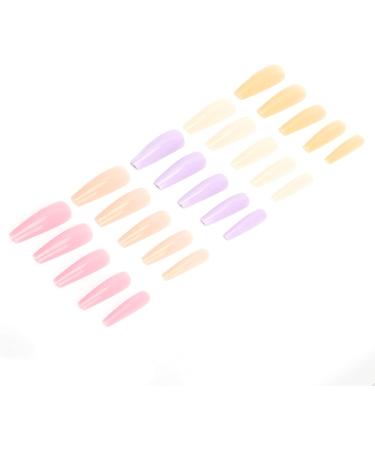 Press On Nails Fake Nails Set Pure Color Full Cover Nail Tip False Nail Tip Girls Fake Nails Ballerina False Gel Nails Art Tips False Nails for Women Girls Kids DIY Nail (06) - Buy Online on GoSupps.com