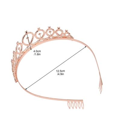 Didder Birthday Crown & Sash Set - Rose Gold Rhinestone Tiara for Women | 21st Birthday Party Accessories - Buy Online on GoSupps.com