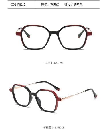 SERONI Blue Light Blocking Glasses - TR90 Polygon Frame for Men & Women | Anti UV Ray Computer & Reading Glasses - 50mm Red - Buy Online on GoSupps.com