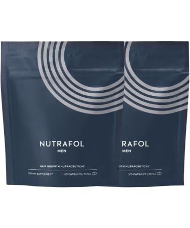 Nutrafol Men's Hair Growth Supplement, Clinically Proven for Thicker-Looking, Stronger-Feeling Hair and More Scalp Coverage (2-Month Supply) (2 Refill Pouches)