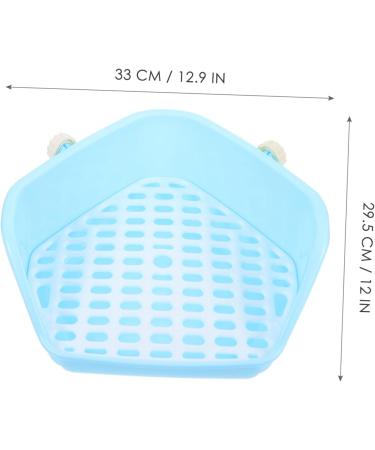 Hohopeti Box Rabbit Toilet Small Animal Supply Hamster Bathtub Bunny Bedding for Rabbits Litter Pan Plastic 33X29.5X14CM Blue - Buy Online on GoSupps.com