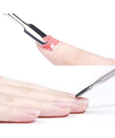 Stainless Steel Cuticle Pusher and Clipper Set - Dual Head Pusher Remover Kit for Nail Care and Gel Polish Removal - Buy Online on GoSupps.com