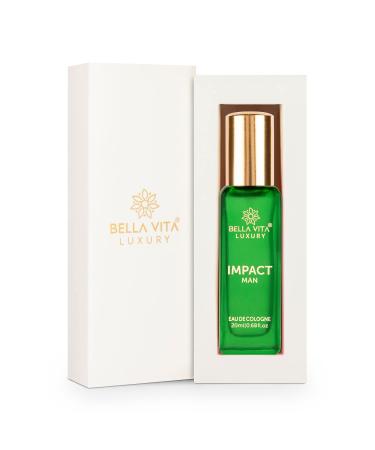 Impact Man Eau De Cologne Perfume with Mandarin Orange Patchouli Cedar | Woody Citrusy Long Lasting EDC Fragrance Scent Spray for Men 20 ML 0.67 Floz.