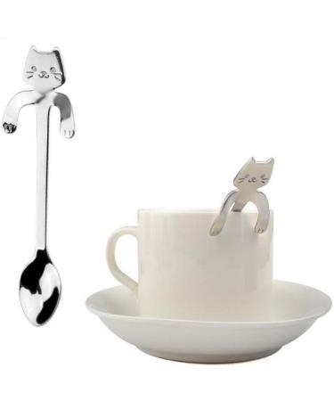 COMVIP Cartoon Cuill re en Forme Chat Caf Th en Acier Inoxydable Spoons Argent  - Buy Online on GoSupps.com