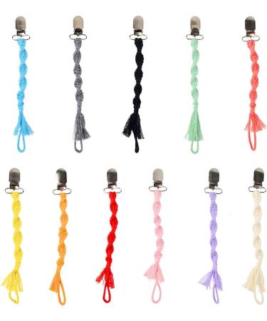 GLASSNOBLE Hand-Braided Dark Orange Pacifier Chain for Babies - Crocheted Clip - Stylish & Functional Baby Accessory - Buy Online on GoSupps.com