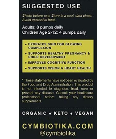 Cymbiotika DHA Omega 3 EPA & Astaxanthin 4mg Liquid Supplement - Supports Brain, Vision & Heart Health - Pregnancy Wellness - Vegan, Gluten Free, Keto - Lemon Flavor - Buy Online on GoSupps.com