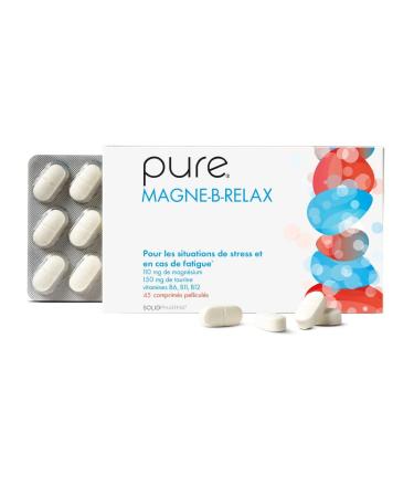 Pure Magne-B-Relax – 45 High Dosed Tablets, Vegan Tablets, Food Supplement for Fatigue and Stress, Vitamin Complex Tablets