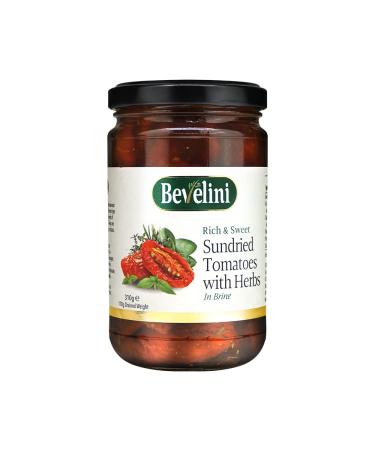 Bevelini Rich and Sweet Sundried Tomatoes with Herbs in Brine 310g (Pack of 6)