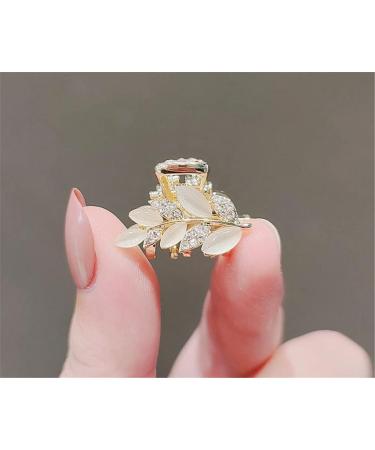 Crystal Hair Clips Leaf Clip Headdress Hair Clip Female small cat eyes stone Leaf Small Hair Catch Bangs Top Clip Hairpin Shark Clip Decorative Hair Accessories for Women Girls - Buy Online on GoSupps.com