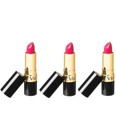 (3x) Revlon Super Lustrous Pearl Lipstick 457 Wild Orchid 0.15 Oz / 4.2g Each