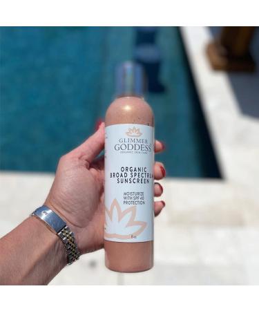 Glimmer Goddess Glow Organic Shimmer Sunscreen - SPF 40+ Broad Spectrum Vegan & Reef-Safe | 8 oz - Buy Online on GoSupps.com