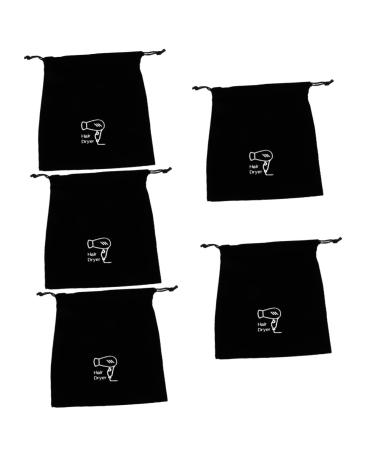 Healeved 5 Pcs Hair Dryer Storage Bag Travel Jewelry Bag Storage Organizer for Hair Dryer Bags Black Flannel