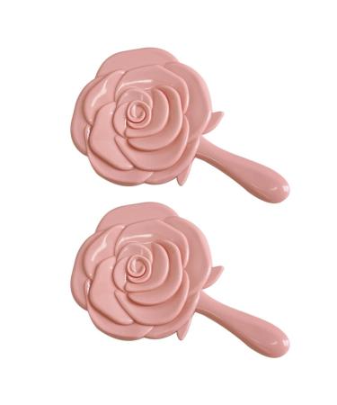 FOMIYES Portable Mirror 2pcs Flower Shaped Hand Mirror Hand Held Decorative Mirrors Compact Mirror with Handle for Face Makeup Travel Personal Cosmetic Salon Mirror Makeup Vanity Mirror