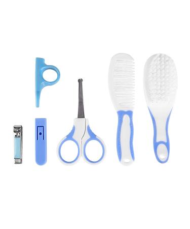 TOPINCN Baby Grooming Kit  AntiScratch Colorful 6Pcs Baby Nail Kit  for New Parents Gifts Keeping Baby Care(Blue)