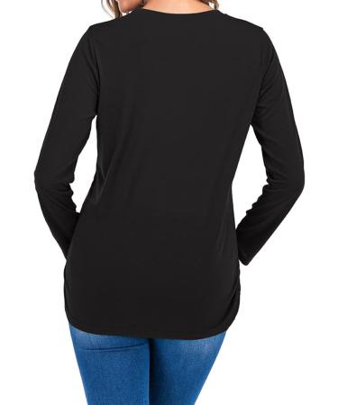 Humor Maternity Top - Santa Baby Black S | Funny Pregnancy T-Shirt Long Sleeve - Buy Online on GoSupps.com