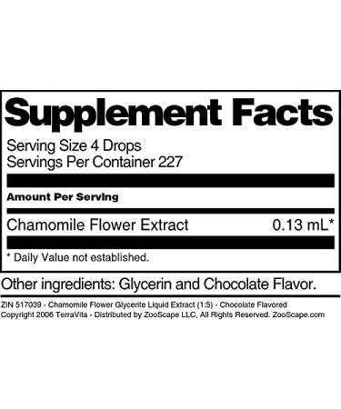 Chamomile Flower Glycerite Liquid Extract (1:5) - Chocolate Flavored (1 oz ZIN: 517039) - 3 Pack - Buy Online on GoSupps.com