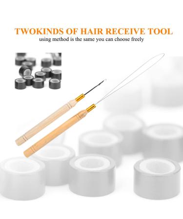 4Pcs Hair Extension Kit with Pulling Needle Hook and Wig Pliers + 500 Micro Rings (Black) - Best Quality International Shipping - Buy Online on GoSupps.com
