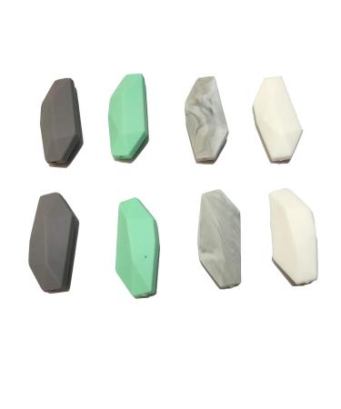 Silicone Willow Leaf Beads Shape Mom Stylish & Natural Necklace Making Sensory Pearl Beads Accessory (Mix Color 8pcs)