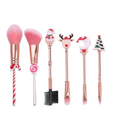 DOITOOL 7 Makeup Starter Brush Eyeshadow Brushes Xmas Make up Brushes Kit Facial Accessories Cosmetic Tools Makeup Brush Powder Brush Christmas Multifunctional Brush Elder