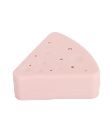 Silicone Powder Puff Case Elegant Triangle Makeup Puff Case Easy to Clean Clear Dust Protection for Travel (Pink)