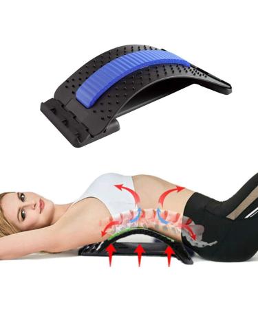 GEAGODELIA BACK extensor ergonomically designed back coach back massage spinal strecter against tension and back pain (black & blue)