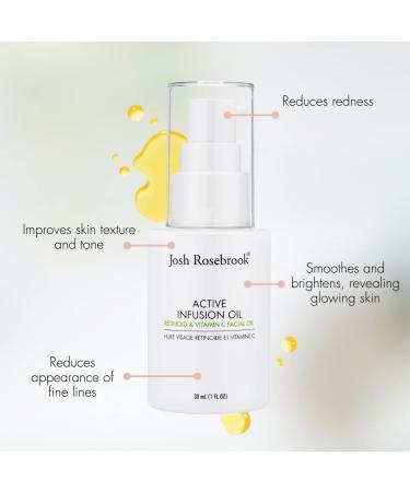 Josh Rosebrook Active Infusion Oil - Retinoid & Vitamin C Serum for Improved Skin Texture Tone & Radiance - 30mL - Shop Internationally Now - Buy Online on GoSupps.com